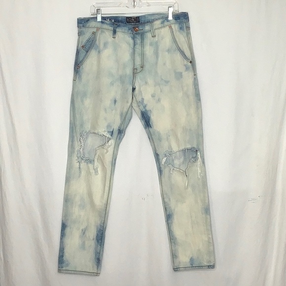 Crooks & Castles Distressed Tie Dye Jeans Men’s Size 36X34 - Picture 1 of 16